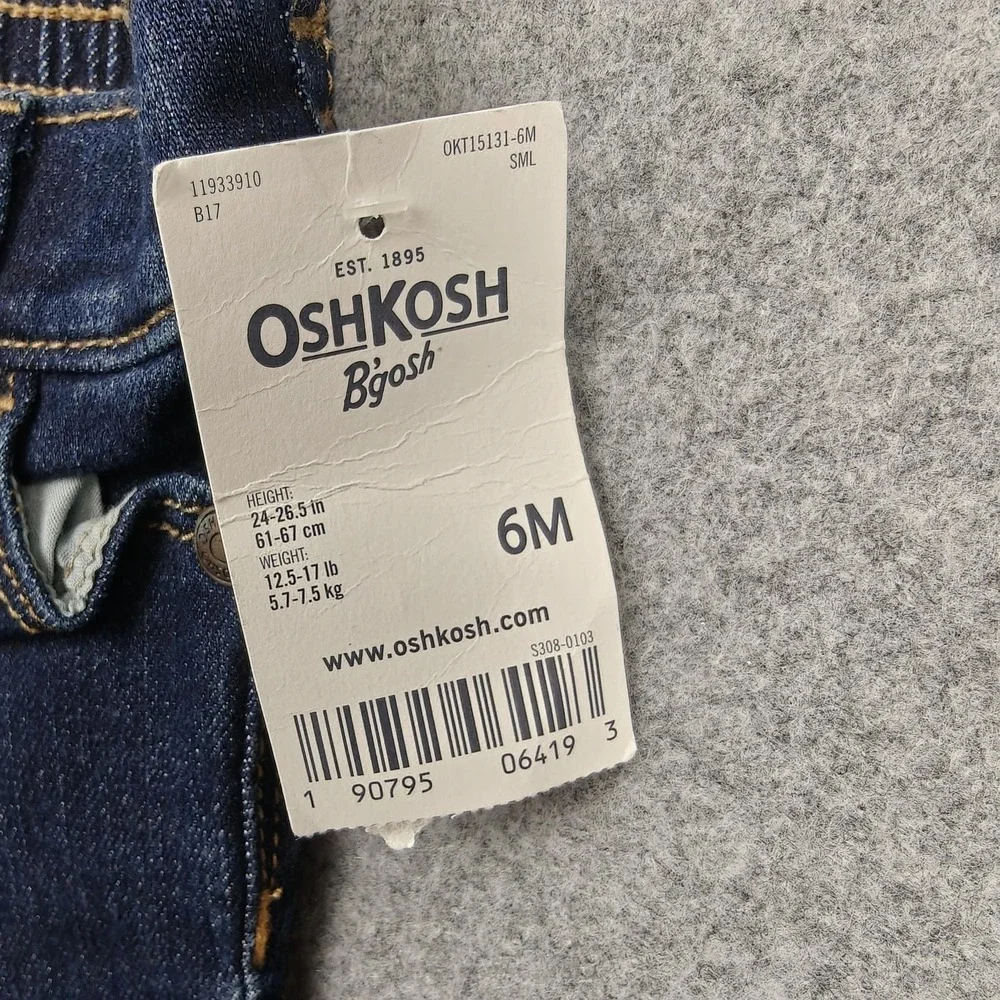 OshKosh B'gosh Jeans Girls Size 3-6 Months Blue Super Skinny Denim New